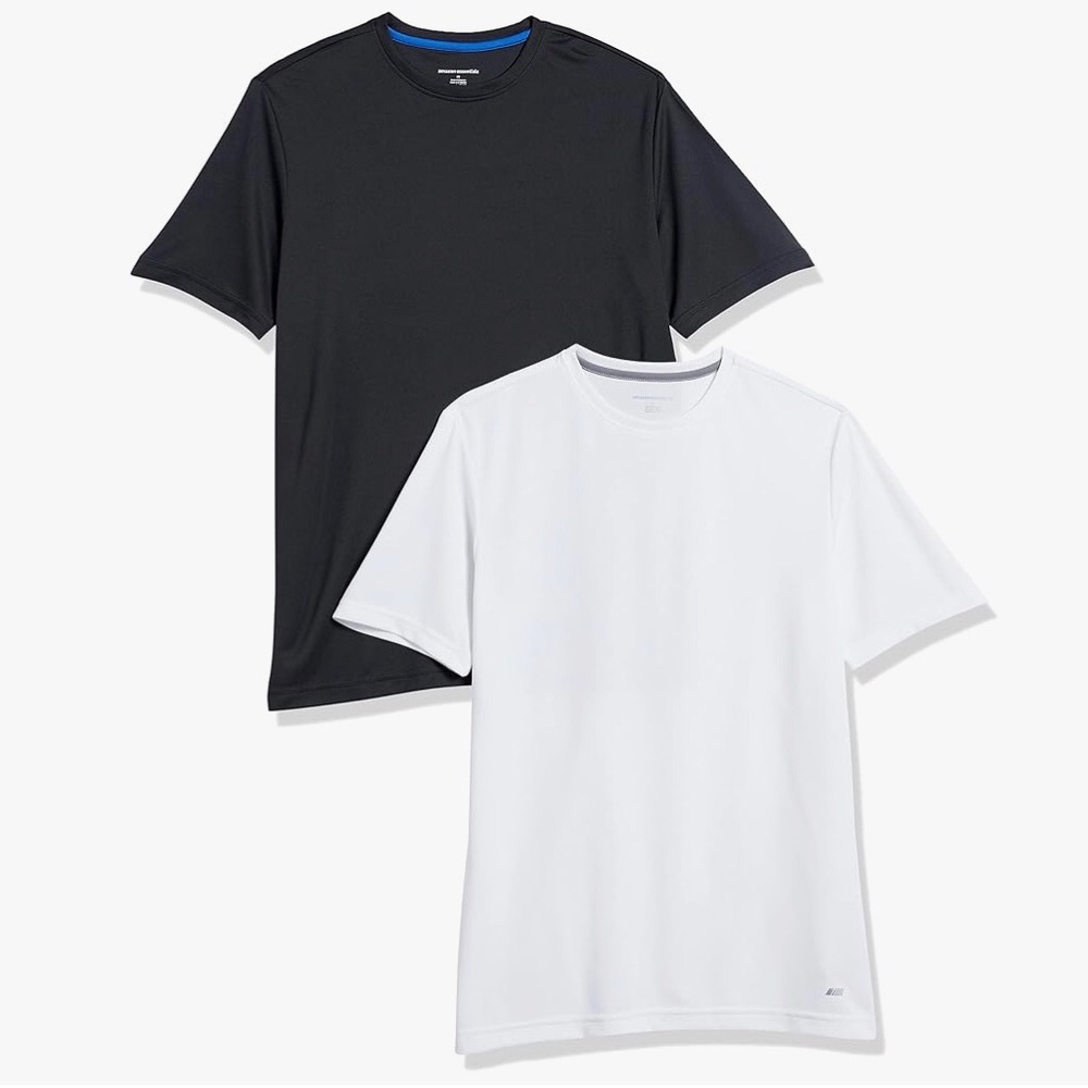 NWOT Amazon Essentials Mens 2-Pack Performance Pintec T-Shirt